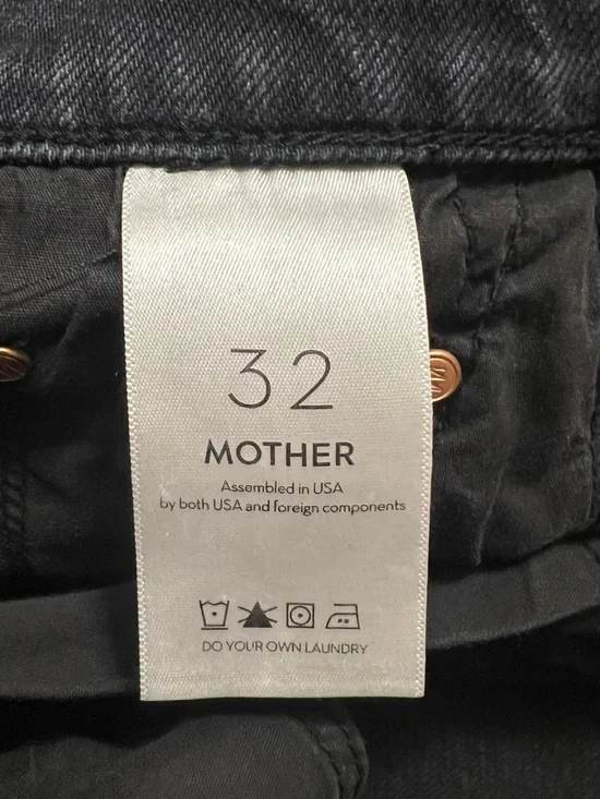 Mother Superior The Tomcat Straight Leg Jeans Lies, Lies, Lies Black Size 32 - Picture 12 of 13